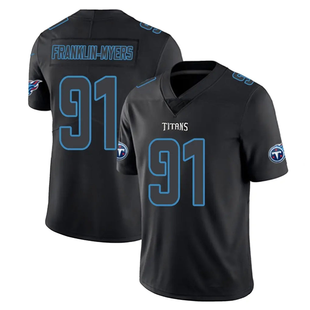Tuec T.Titans #91 John Franklin-Myers Player Black Impact Limited Home Game Stitched Jerseys