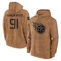 Tuec T.Titans #91 John Franklin-Myers Player Brown Salute To Service Club Pullover Hoodies Home Game Stitched Jerseys