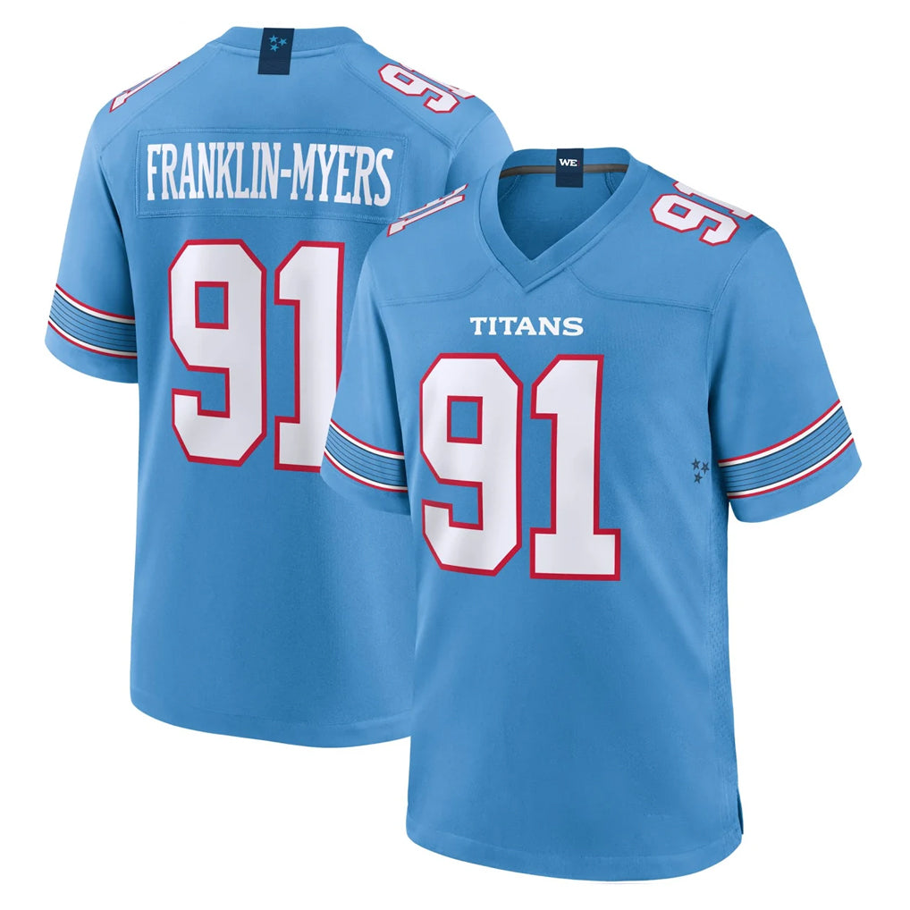 Tuec T.Titans #91 John Franklin-Myers Player Light Blue 2026 Game Home Stitched Jerseys