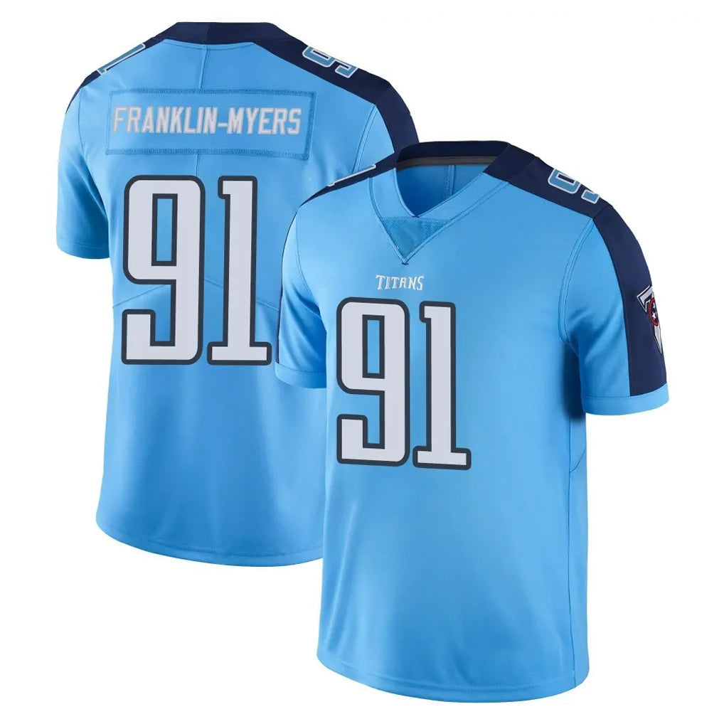 Tuec T.Titans #91 John Franklin-Myers Player Light Blue Limited Color Rush Home Game Stitched Jerseys
