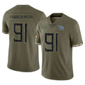 Tuec T.Titans #91 John Franklin-Myers Player Olive Limited Salute to Service Home Game Stitched Jerseys