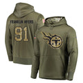 Tuec T.Titans #91 John Franklin-Myers Player Olive Salute to Service Pullover Hoodies Home Game Stitched Jerseys
