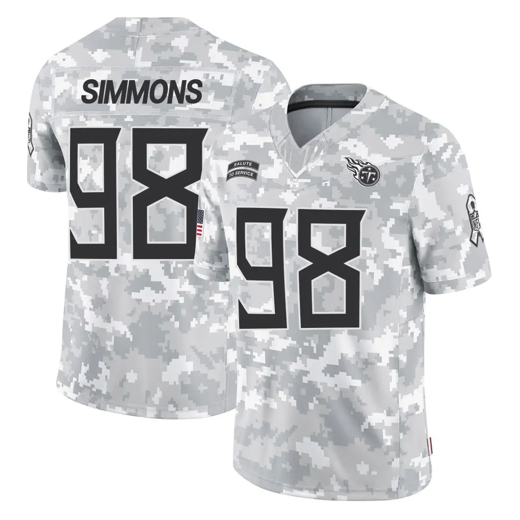 Tuec T.Titans #98 Jeffery Simmons Player Arctic Camo Limited Salute to Service Home Game Stitched Jerseys