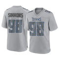 Tuec T.Titans #98 Jeffery Simmons Player Gray Atmosphere Fashion Home Game Stitched Jerseys