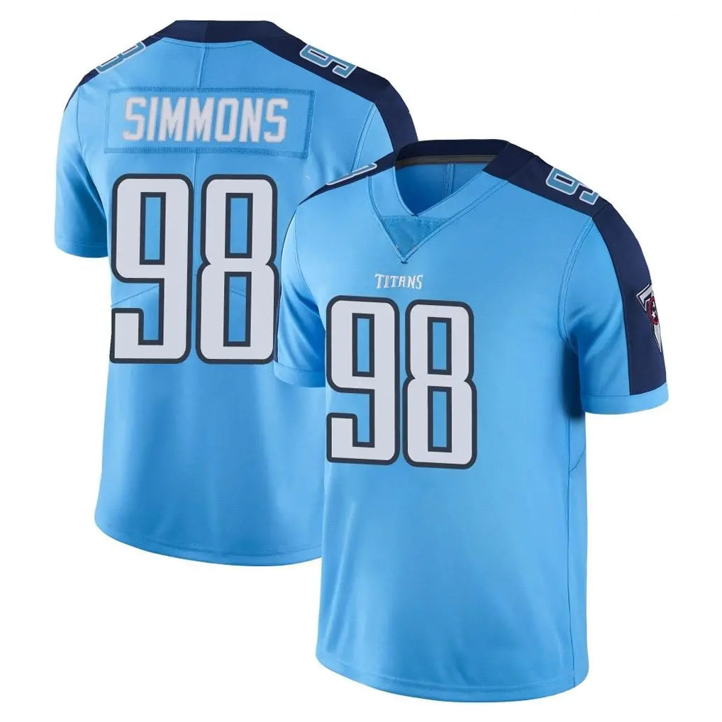 Tuec T.Titans #98 Jeffery Simmons Player Light Blue Limited Color Rush Home Game Stitched Jerseys