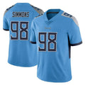 Tuec T.Titans #98 Jeffery Simmons Player Light Blue Limited Vapor Untouchable Home Game Stitched Jerseys
