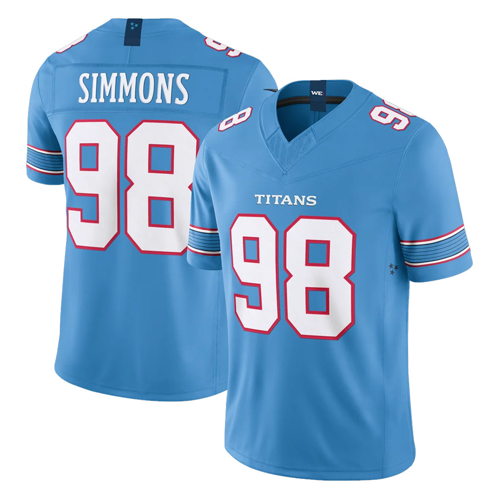 Tuec T.Titans #98 Jeffery Simmons Player Light Blue Team Vapor F.U.S.E. Limited Home Game Stitched Jerseys