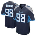 Tuec T.Titans #98 Jeffery Simmons Player Navy Home Game Stitched Jerseys