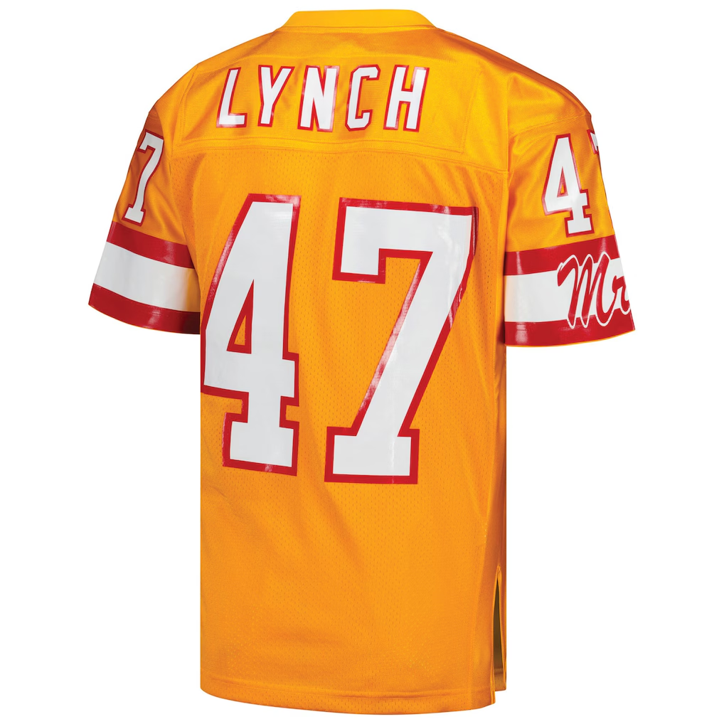 Tuec TB.Buccaneers 1993 #47 John Lynch Mitchell & Ness Orange Authentic Throwback Retired Player Stitched Puhic Jersey