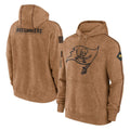 Tuec TB.Buccaneers Blank Player Brown Limited Salute to Service Pullover Hoodies Game Stitched Jerseys
