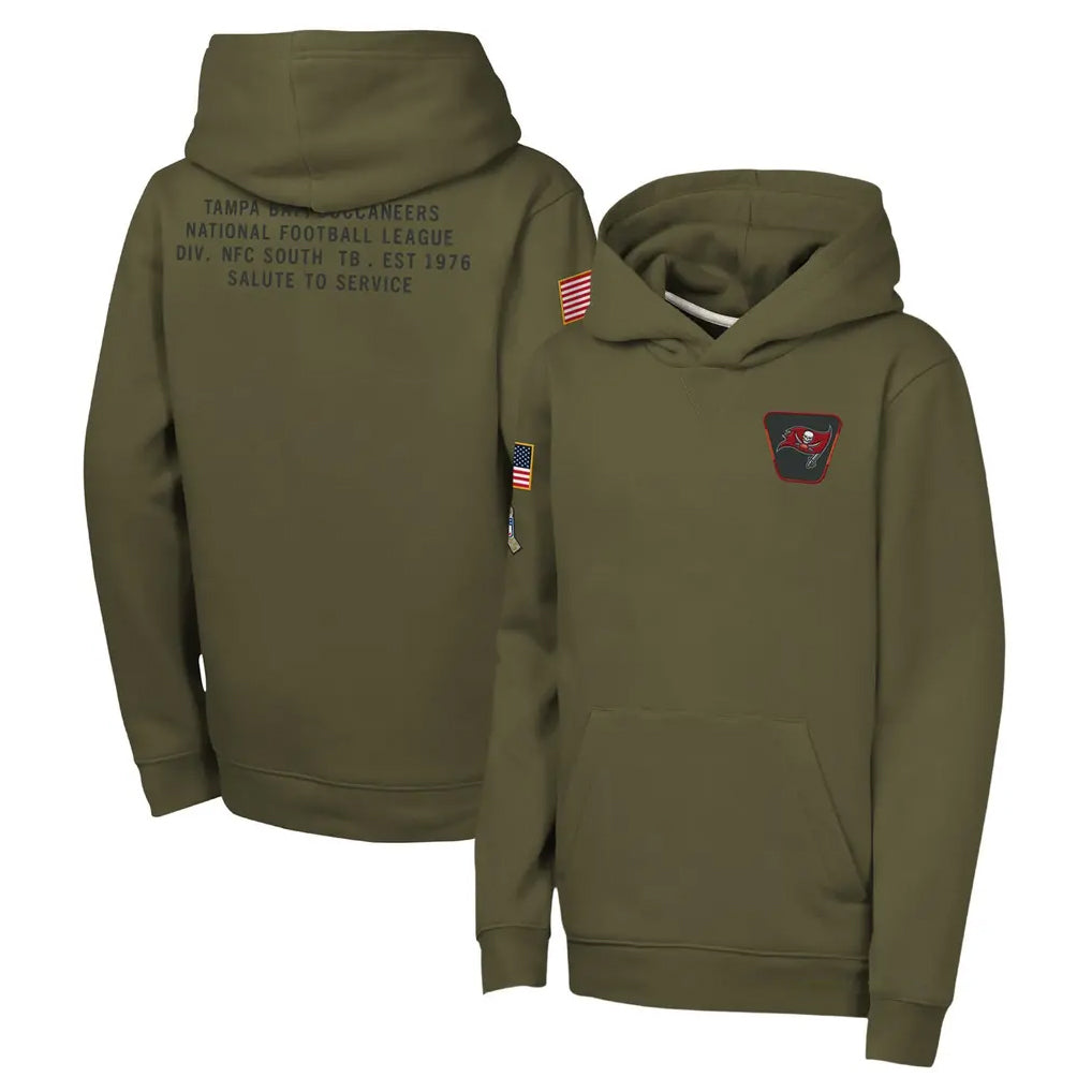 Tuec TB.Buccaneers  Blank Player Olive Salute to Service Pullover Hoodies Limited Stitched Jerseys