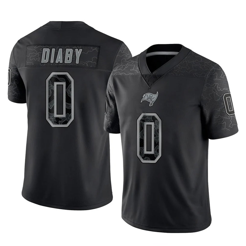 Tuec TB.Buccaneers #0 Yaya Diaby Player Black Reflective Limited Home Game Stitched Jerseys