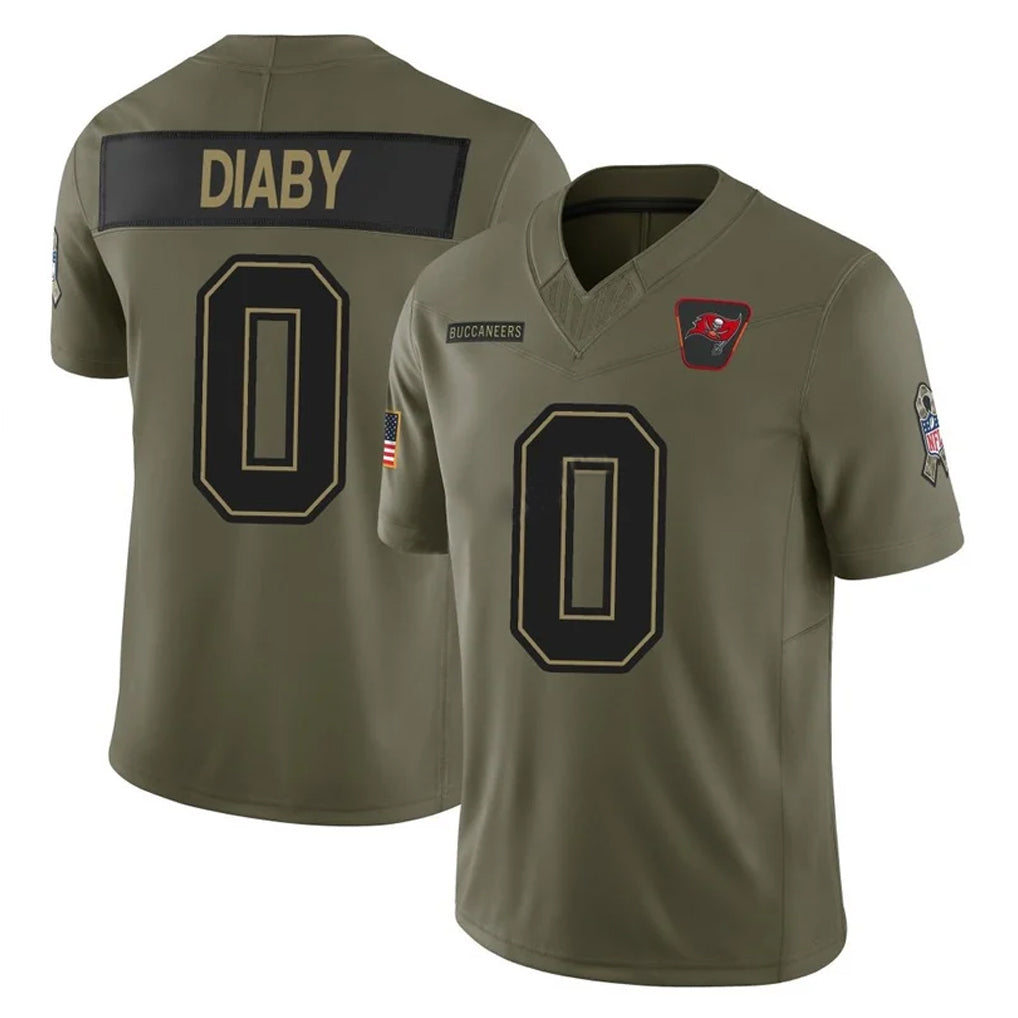 Tuec TB.Buccaneers #0 Yaya Diaby Player Olive 2025 Salute To Service Limited Home Game Stitched Jerseys