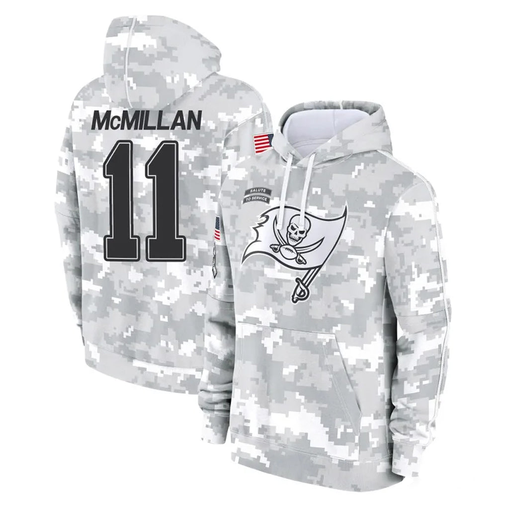 Tuec TB.Buccaneers #11 Jalen McMillan Player Arctic Camo Limited Salute to Service Pullover Hoodies Game Stitched Jerseys