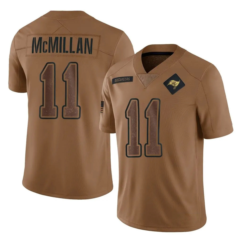 Tuec TB.Buccaneers #11 Jalen McMillan Player Brown Limited Salute To Service Home Game Stitched Jerseys