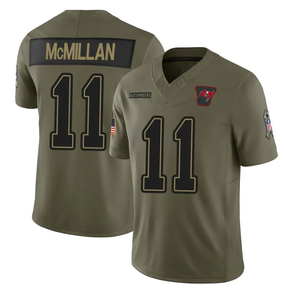 Tuec TB.Buccaneers #11 Jalen McMillan Player Olive 2025 Salute To Service Limited Home Game Stitched Jerseys