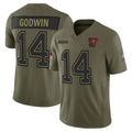 Tuec TB.Buccaneers #14 Chris Godwin Jr. Player Olive 2025 Salute To Service Limited Home Game Stitched Jerseys