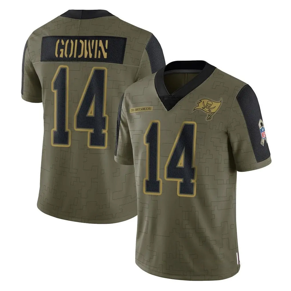 Tuec TB.Buccaneers #14 Chris Godwin Jr. Player Olive Salute To Service Limited Game Stitched Jerseys