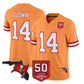 Tuec TB.Buccaneers #14 Chris Godwin Jr. Player Orange 50th Season Vapor Limited Home Game Stitched Jerseys