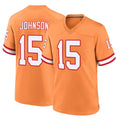 Tuec TB.Buccaneers #15 Tez Johnson Player Orange Throwback Home Game Stitched Jerseys