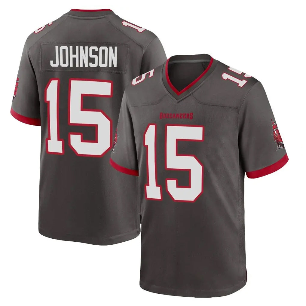 Tuec TB.Buccaneers #15 Tez Johnson Player Pewter Alternate Home Game Stitched Jerseys