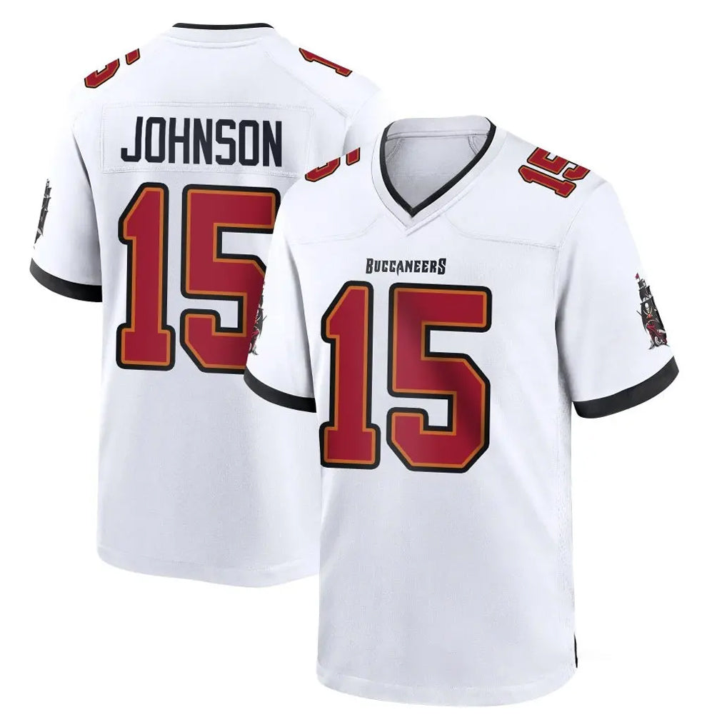 Tuec TB.Buccaneers #15 Tez Johnson Player White Home Game Stitched Jerseys
