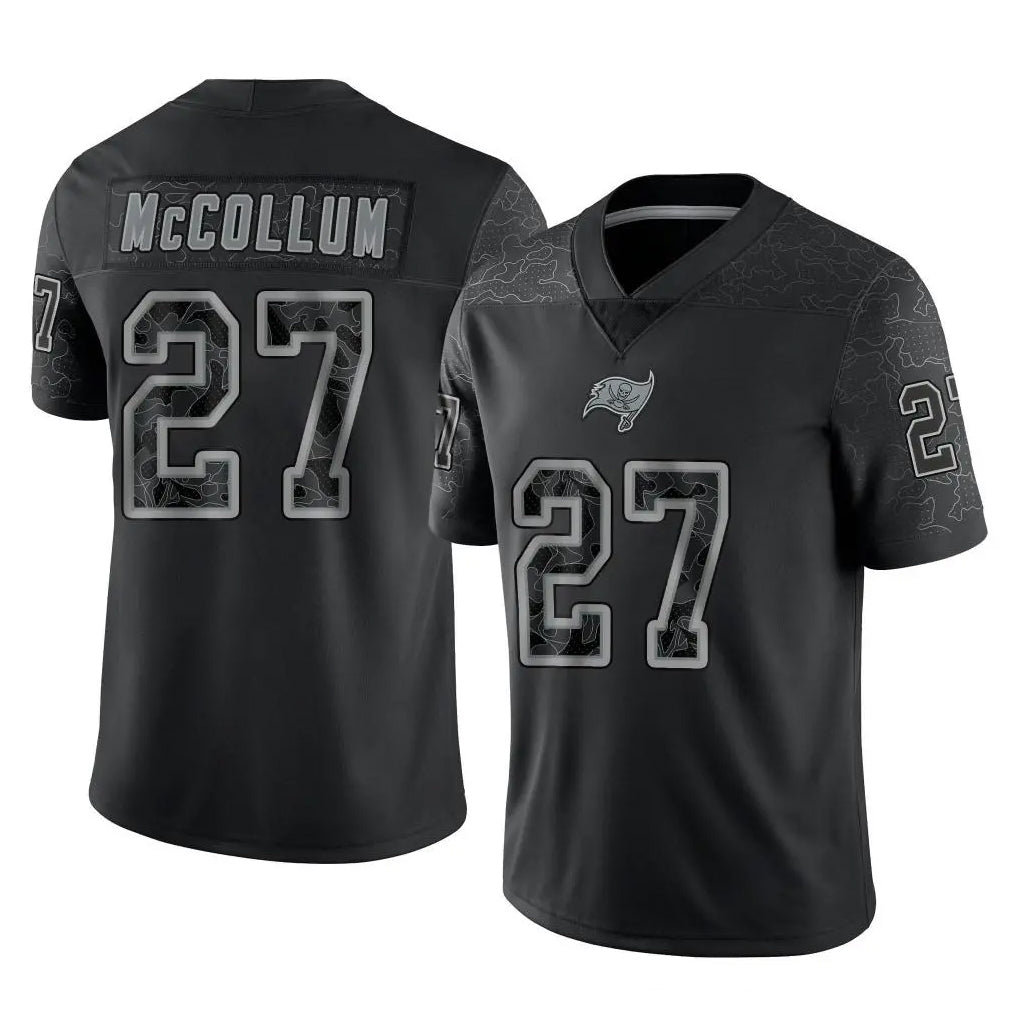 Tuec TB.Buccaneers #27 Zyon McCollum Player Black Reflective Limited Home Game Stitched Jerseys