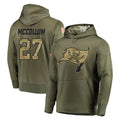Tuec TB.Buccaneers #27 Zyon McCollum Player Olive Salute to Service Pullover Hoodie Home Game Stitched Jerseys