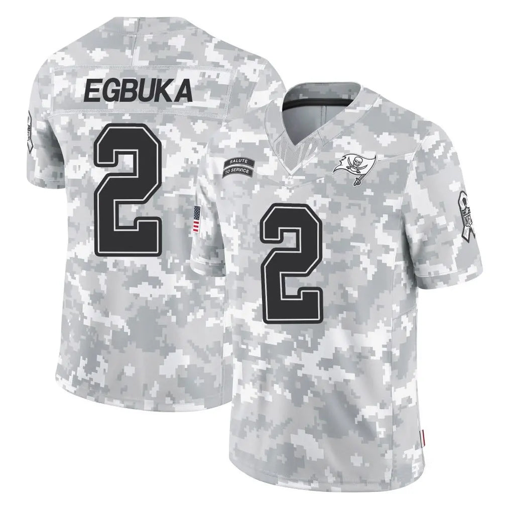 Tuec TB.Buccaneers #2 Emeka Egbuka Player Arctic Camo Limited Salute To Service Home Game Stitched Jerseys