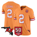 Tuec TB.Buccaneers #2 Emeka Egbuka Player Orange 50th Season Vapor Limited Home Game Stitched Jerseys