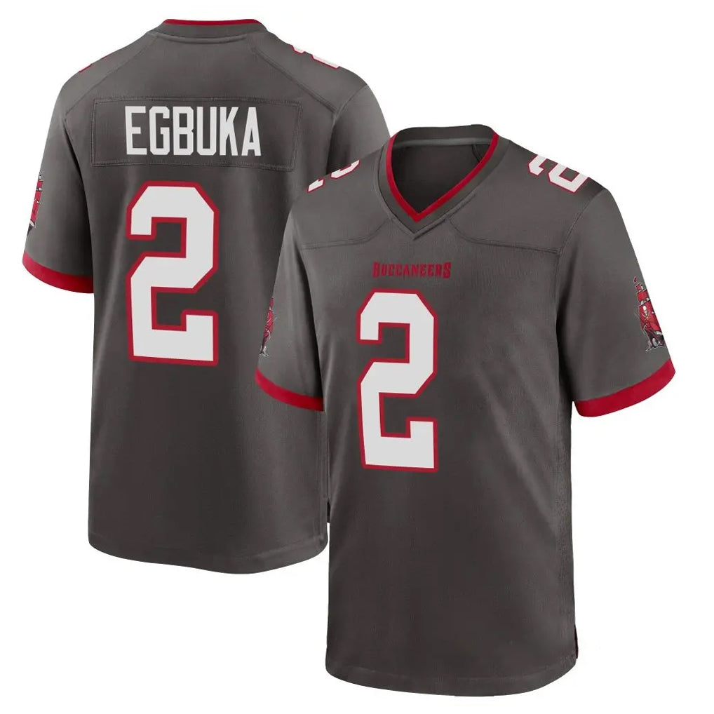 Tuec TB.Buccaneers #2 Emeka Egbuka Player Pewter Alternate Home Game Stitched Jerseys