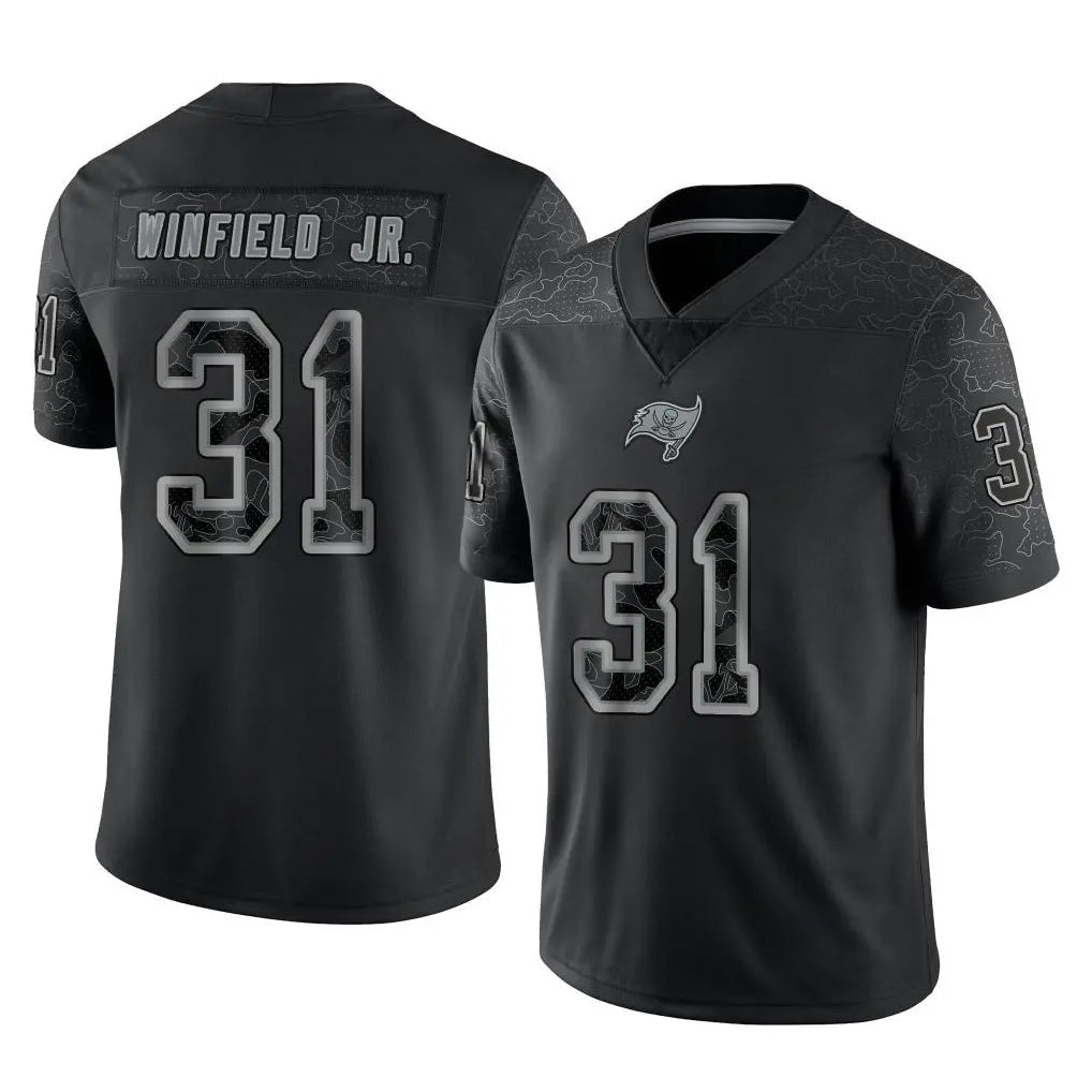 Tuec TB.Buccaneers #31 Antoine Winfield Jr. Player Black Reflective Limited Home Game Stitched Jerseys