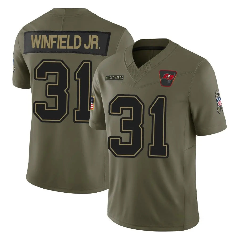 Tuec TB.Buccaneers #31 Antoine Winfield Jr. Player Olive 2025 Salute To Service Limited Home Game Stitched Jerseys