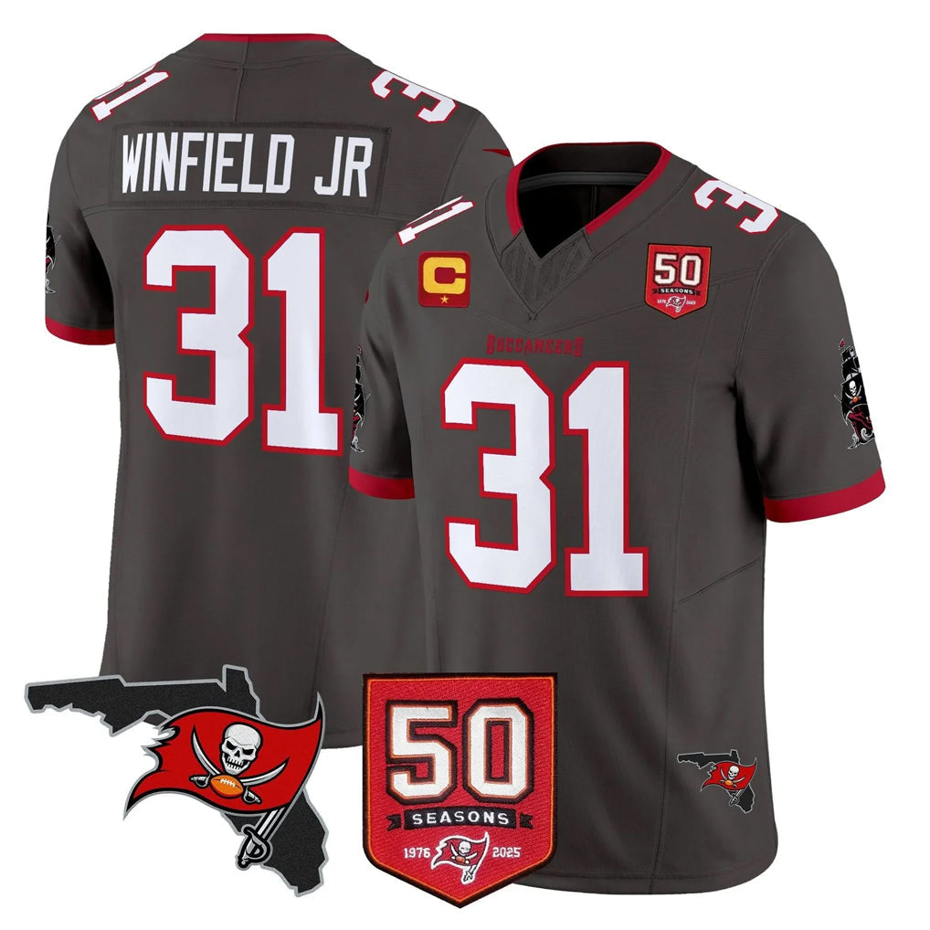 Tuec TB.Buccaneers #31 Antoine Winfield Jr. Player Pewter Limited 2026 Season Vapor F.U.S.E. Home Game Stitched Jerseys