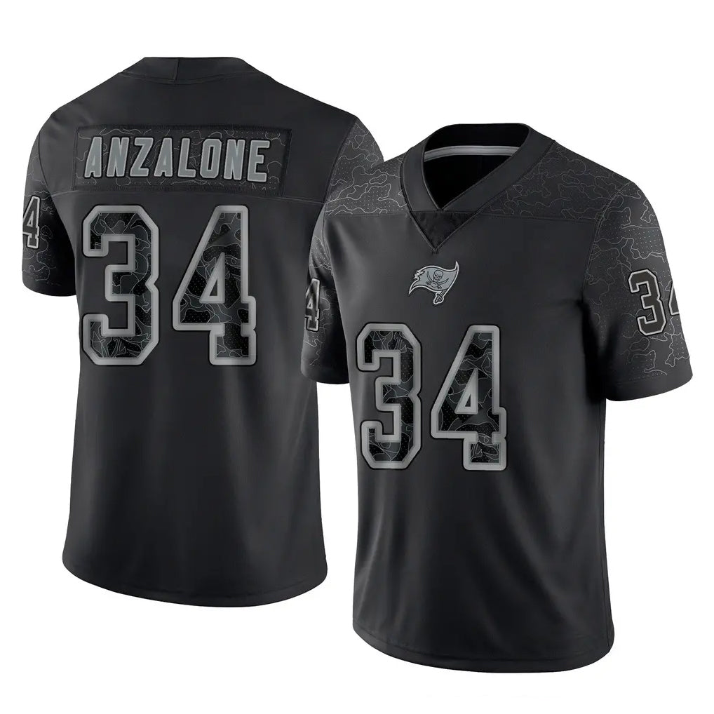 Tuec TB.Buccaneers #34 Alex Anzalone Player Black Reflective Limited Home Game Stitched Jerseys