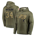 Tuec TB.Buccaneers #34 Alex Anzalone Player Olive Salute to Service Pullover Hoodie Home Game Stitched Jerseys
