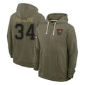 Tuec TB.Buccaneers #34 Alex Anzalone Player Olive Salute to Service Pullover Hoodies Limited Stitched Jerseys