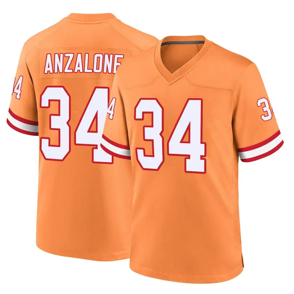 Tuec TB.Buccaneers #34 Alex Anzalone Player Orange Throwback Home Game Stitched Jerseys