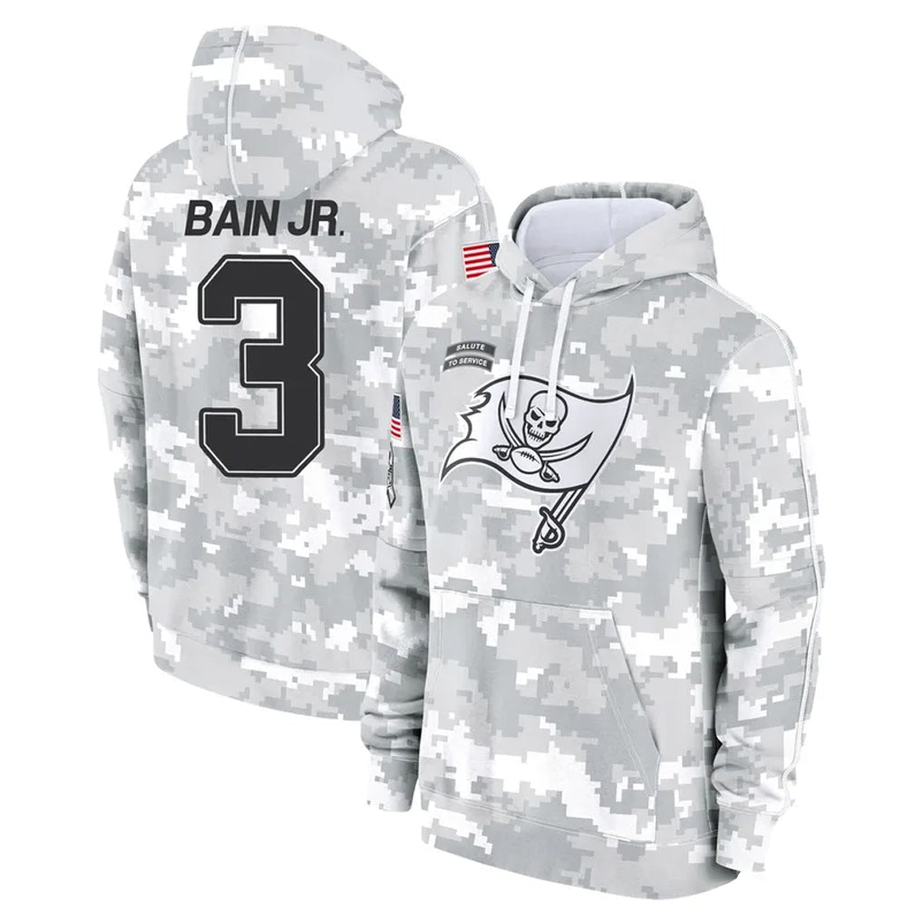 Tuec TB.Buccaneers #3 Rueben Bain Jr. Player Arctic Camo Limited Salute to Service Pullover Hoodies Game Stitched Jerseys