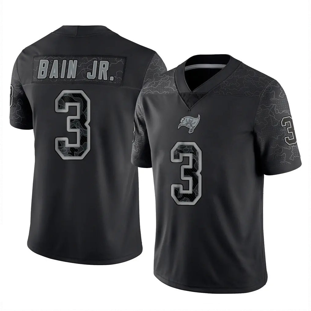 Tuec TB.Buccaneers #3 Rueben Bain Jr. Player Black Reflective Limited Home Game Stitched Jerseys