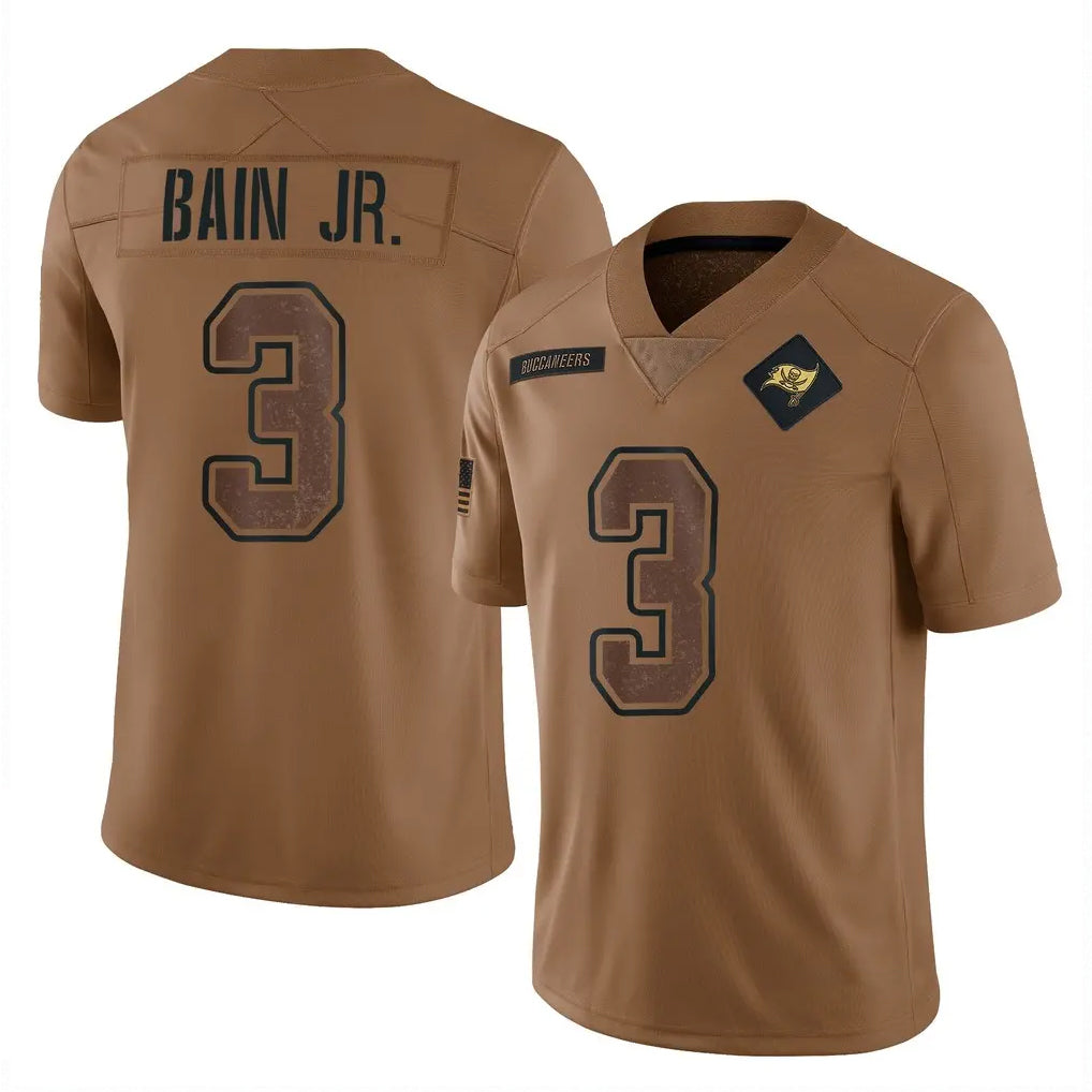 Tuec TB.Buccaneers #3 Rueben Bain Jr. Player Brown Limited Salute To Service Home Game Stitched Jerseys