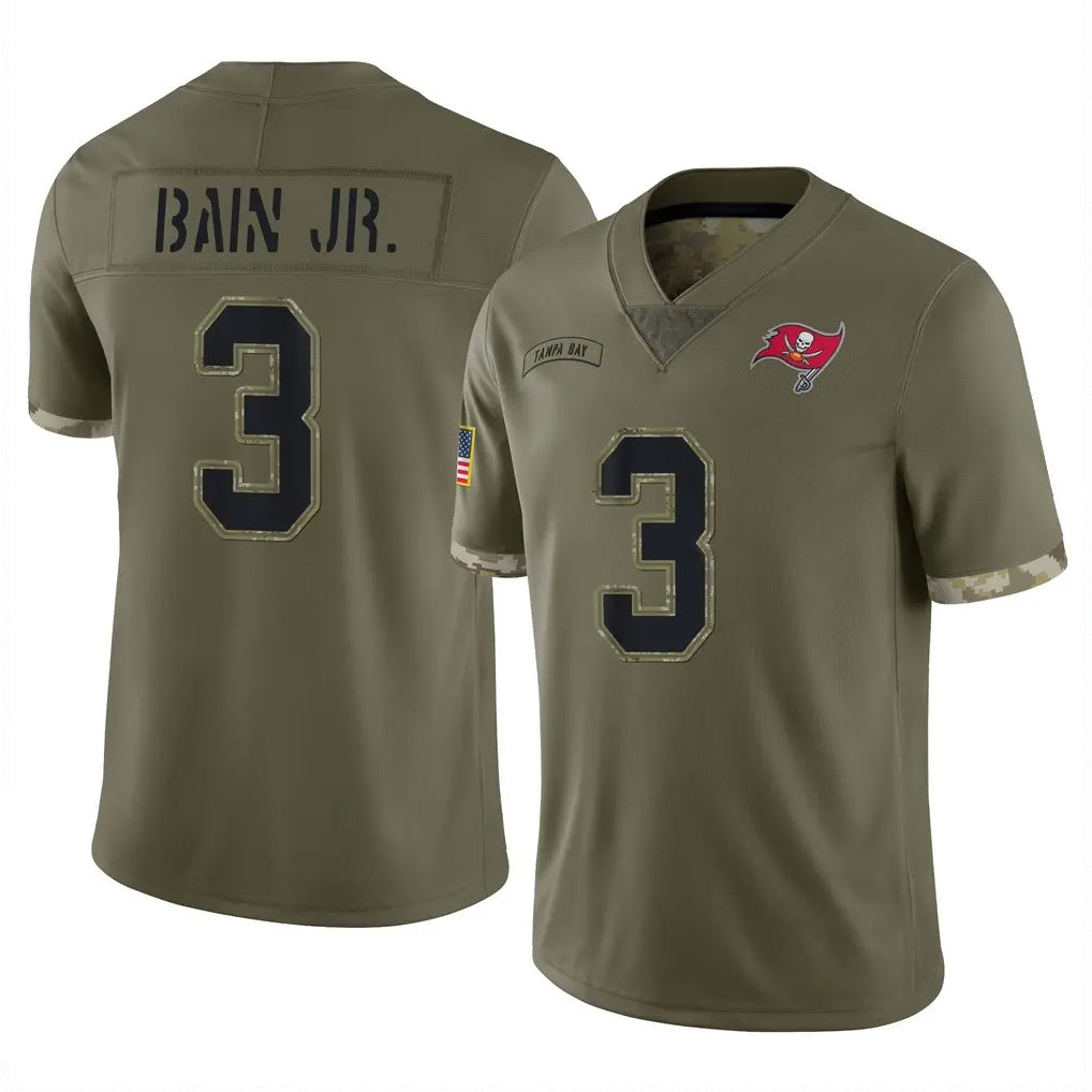 Tuec TB.Buccaneers #3 Rueben Bain Jr. Player Olive Limited Salute To Service Home Game Stitched Jerseys