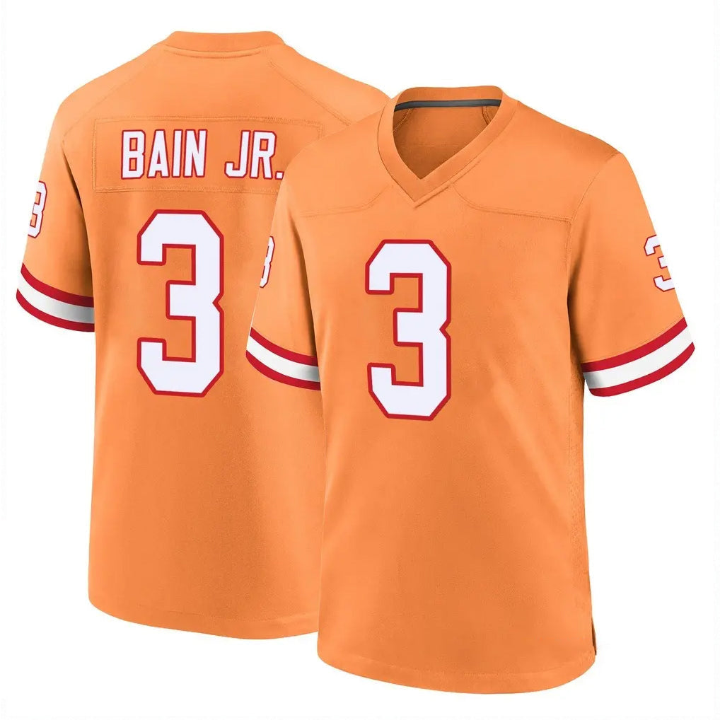 Tuec TB.Buccaneers #3 Rueben Bain Jr. Player Orange Throwback Home Game Stitched Jerseys
