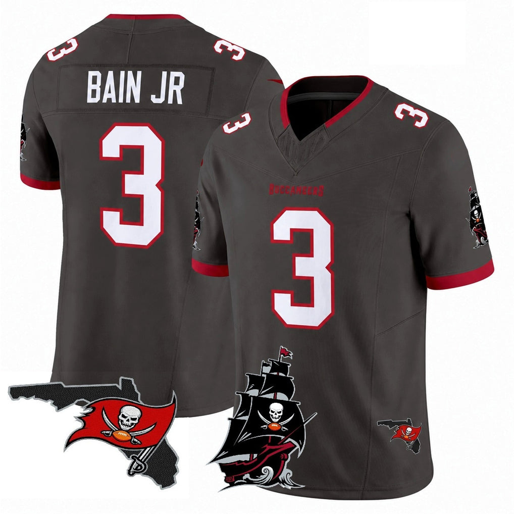 Tuec TB.Buccaneers #3 Rueben Bain Jr. Player Pewter Limited 2026 Season Vapor F.U.S.E. Home Game Stitched Jerseys