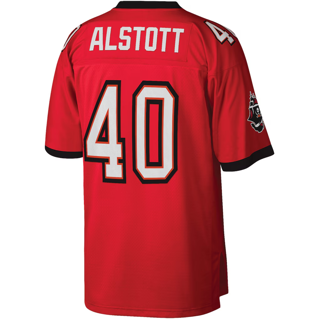 Tuec TB.Buccaneers #40 Mike Alstott Mitchell & Ness Red Legacy Replica Stitched Puhic Jersey