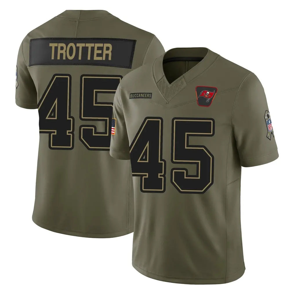 Tuec TB.Buccaneers #45 Josiah Trotter Player Olive 2025 Salute To Service Limited Home Game Stitched Jerseys