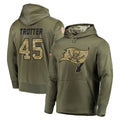 Tuec TB.Buccaneers #45 Josiah Trotter Player Olive Salute to Service Pullover Hoodie Home Game Stitched Jerseys