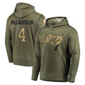 Tuec TB.Buccaneers #4 Chase McLaughlin Player Olive Salute to Service Pullover Hoodie Home Game Stitched Jerseys