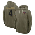 Tuec TB.Buccaneers #4 Chase McLaughlin Player Olive Salute to Service Pullover Hoodies Limited Stitched Jerseys