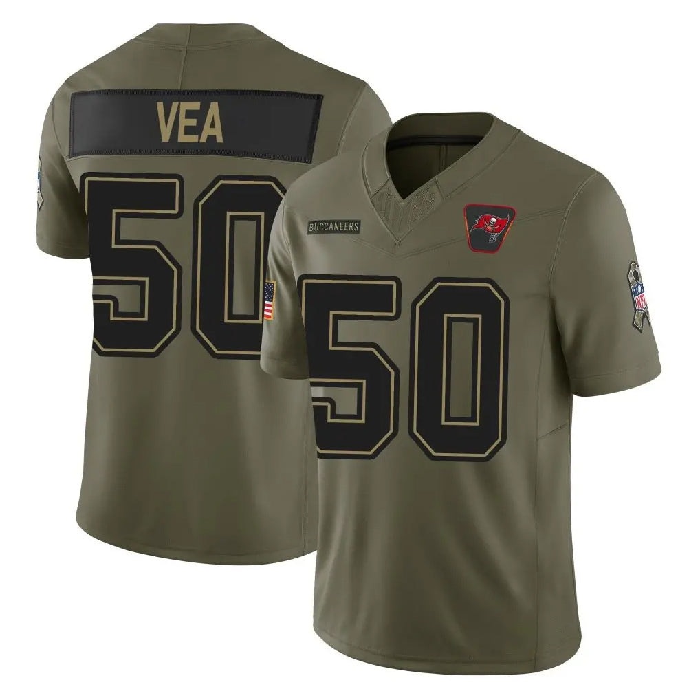 Tuec TB.Buccaneers #50 Vita Vea Player Olive 2025 Salute To Service Limited Home Game Stitched Jerseys